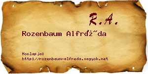 Rozenbaum Alfréda névjegykártya
